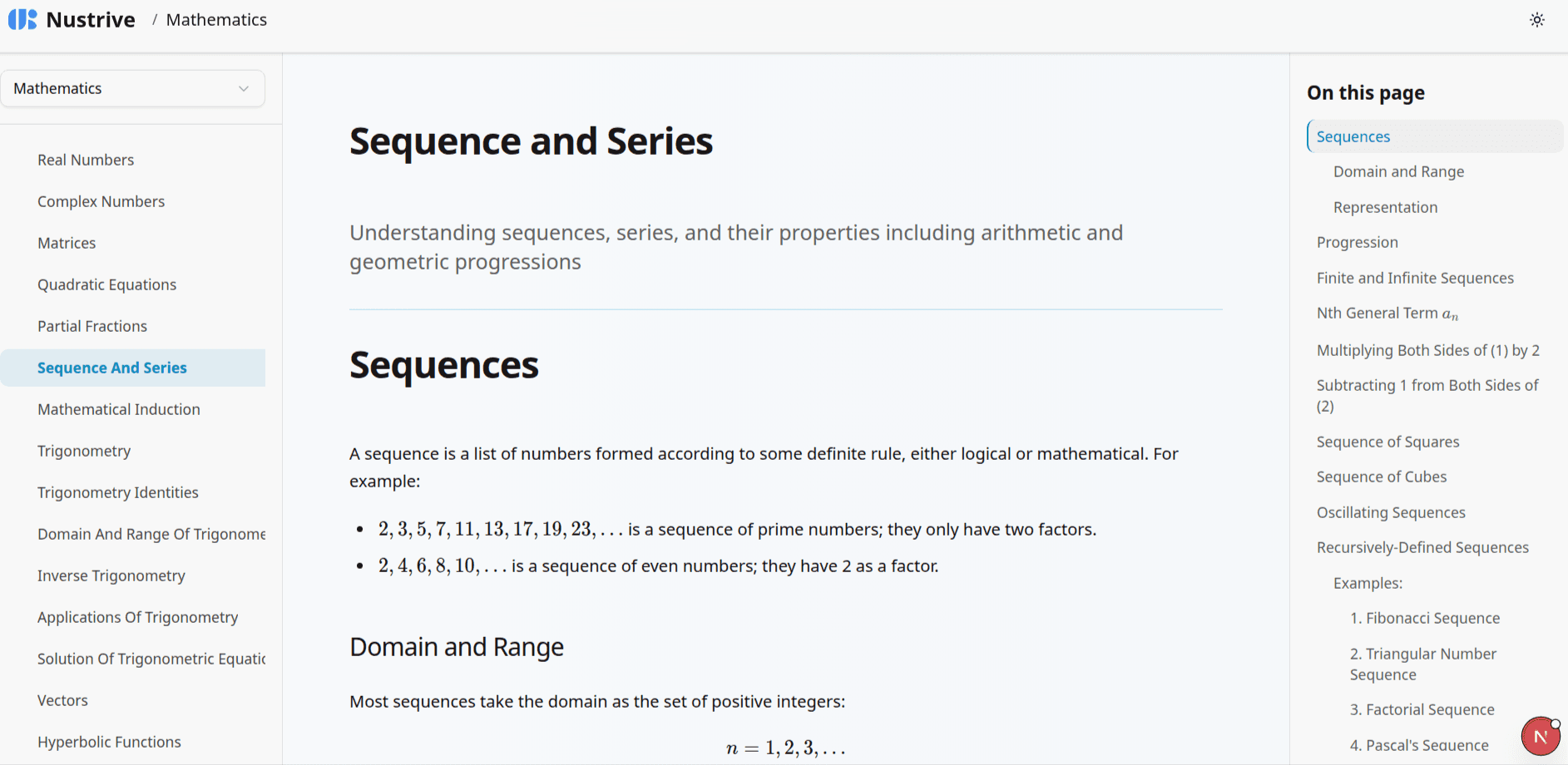 Nustrive Documentation Platform Interface